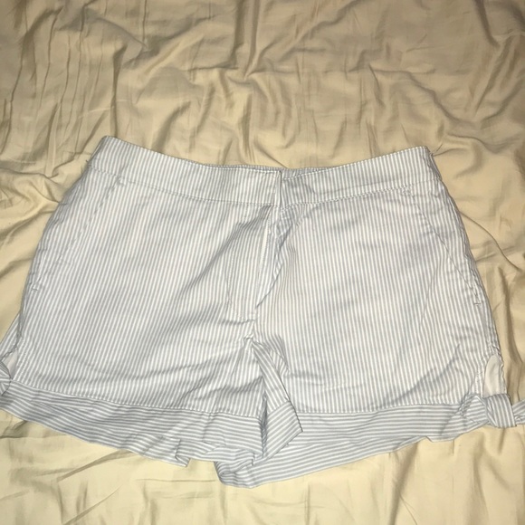 LOFT Pants - Blue and white striped shorts